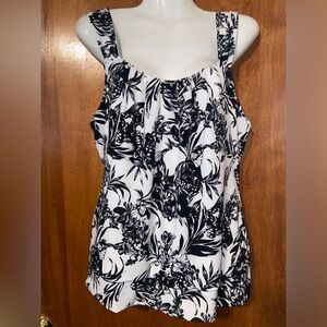 White House Black Market Women's Stretch Tank Top w/‎ Necklace Decor Scoop Neck